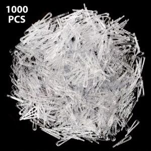 1,000 Pcs Clear Plastic Alligator Clips - Clear 1"-7/16'' Clothes Folding Clips